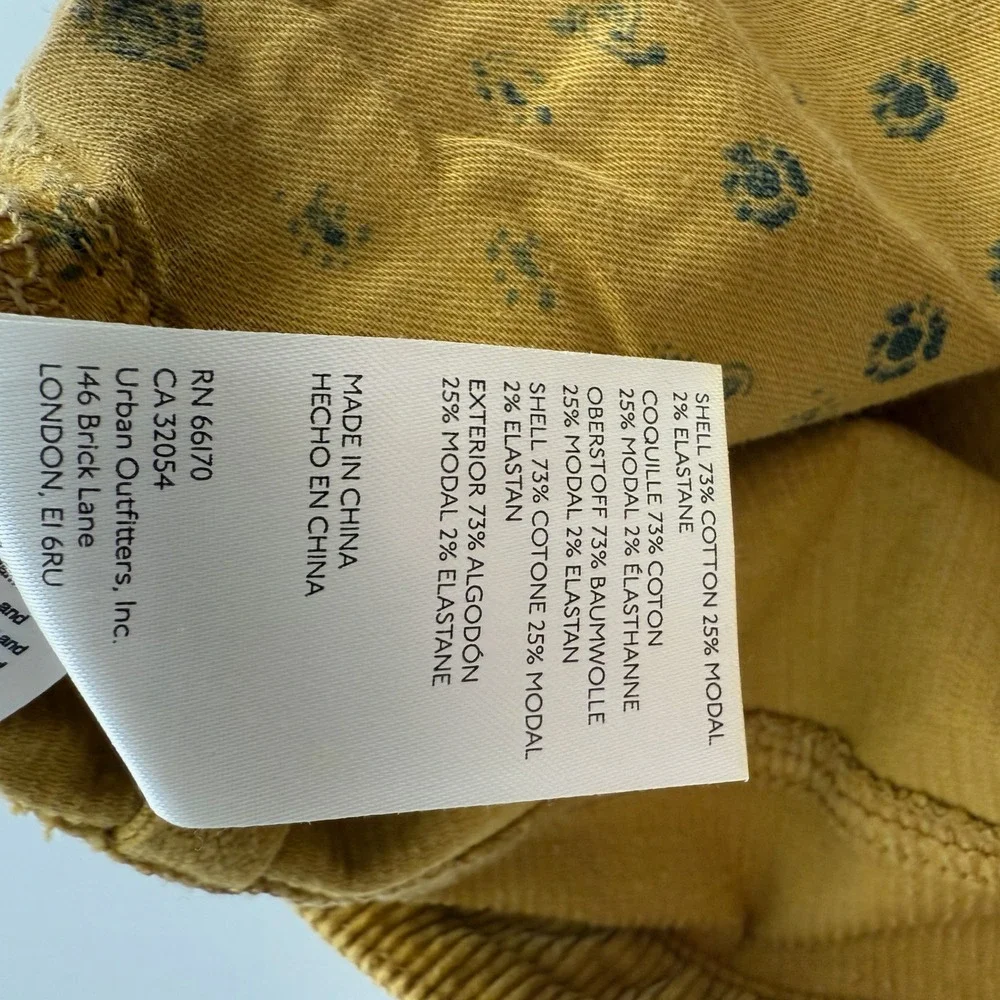Anthropologie Pilcro The Yaya Midrise Cotton‎ Blend Corduroy Gold Crop Pants 18W - Picture 7 of 12